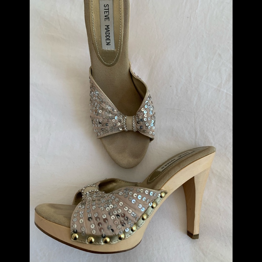 Steve Madden wood sequin shoes